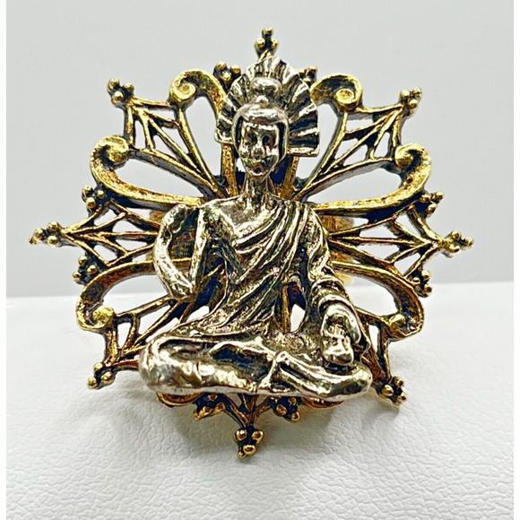 Vintage Signed Art Arthur Pepper Gold & Silver Tone Ring Size 3 - Picture 1 of 5